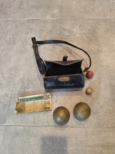 Doublette Boules de Pétanque en bronze Obut- Sacoche En Cuir 
