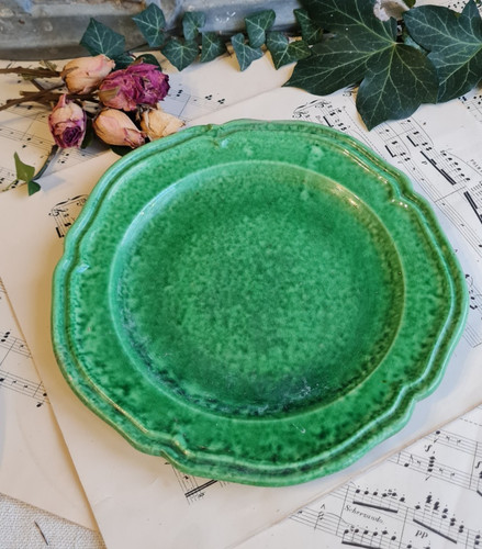 Ancienne assiette verte - assiette,