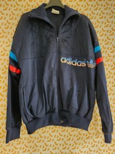 Veste Adidas Ventex Trefoil Bleu USA Etats unis JO 80'S Vintage Jacket - 180 / L