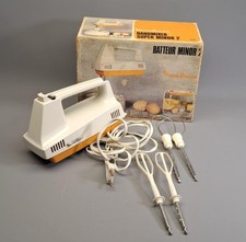 MOULINEX BATTEUR MINOR 2 ELECTRIQUE BLANC ORANGE BOITE ORIGINE COMPLET  REF 274