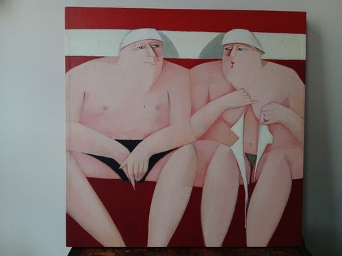 Tableau huile signé 50x50 - tableau,