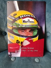 Plaque métal formule 1 ayrton