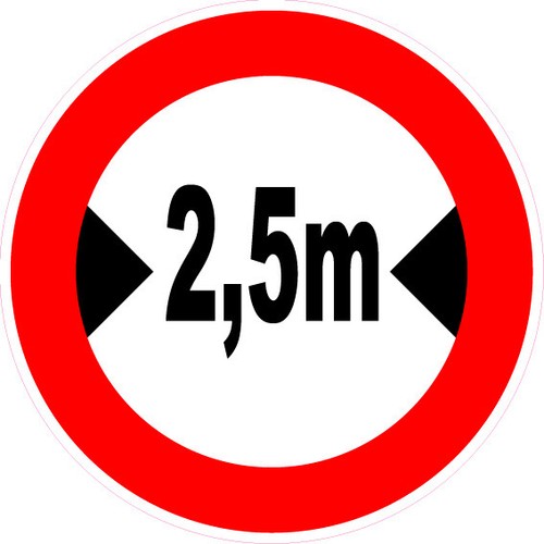 Largeur passage maximum - , de