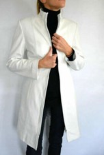 Manteau trench cuir blanc - cuir,