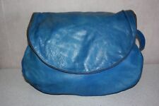 BORSE IN PELLE   Sac Besace Cuir Bleu Iris bon état