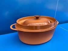 Cousance Le Creuset Grande Cocotte en Fonte OVALE Vintage Marron ø 29 CM