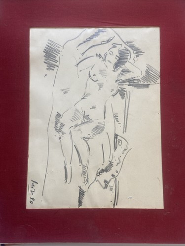 Dessin crayon étude nu - au, de