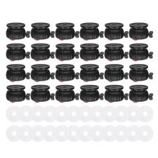 24Pcs roulettes pivotantes 360° frein pour meubles Noir/Rouge