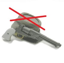 1/6 Battle Gear Toys 856 04 Army Colt Revolver 1860 Gun Metal Poignée Blanche