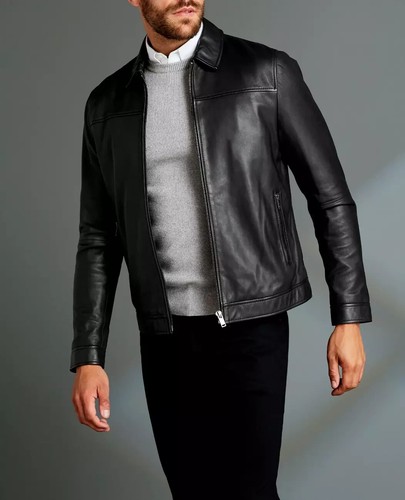 Veste cuir noir - veste, en