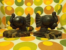 MOREAU Hippolyte-PAIRE de serre-LIVRES-DINDON-Régule-art déco-1920