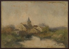 EUGENE GALIEN LALOUE HUILE SUR PANNEAU BOIS SIGNÉE HANDSIGNED OIL ON WOOD PANEL