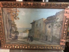 AQUARELLE par joseph HURARD rue d'un village