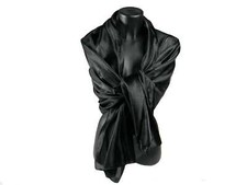 Étole De Satin Noir Cérémonie Stole Écharpe Brillant 20cl