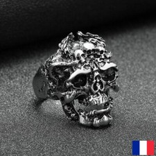 Bague chevaliere gris motif - bague,