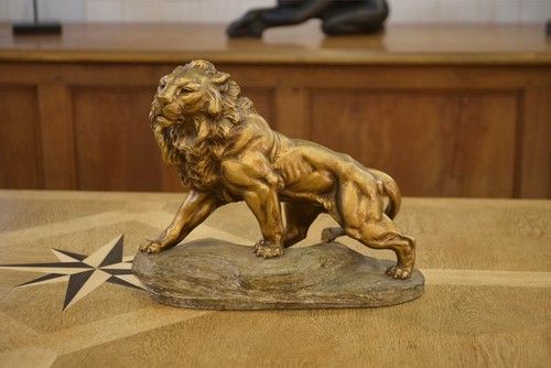 Sculpture lion terre - lion,