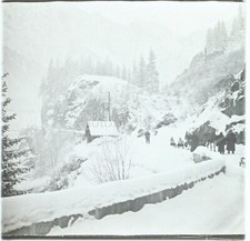 FRANCE Alpes Montagne Luge Sport D'Hiver, Photo Stereo Plaque Verre VR3L9n2