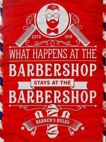 Plaque metal vintage - vintage, barber
