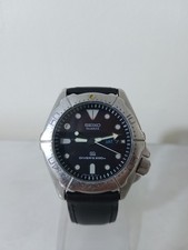 Vintage Seiko 5H26-7A00 Quartz Diver's Watch 200m SQ Day/Date Black Dial RUNS