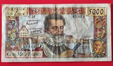 Billet 5000 Francs HENRI IV du 6-3-1958