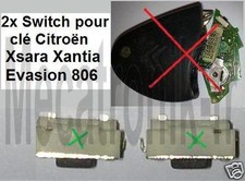 2 Switch bouton pour clé pliante Citroen Xsara Xantia Xm Evasion telecommande RF