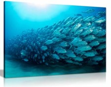 Tableau art mural toile bleu