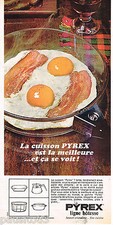 PUBLICITE ADVERTISING 065  1968   PYREX  plats  ligne HOTESSE