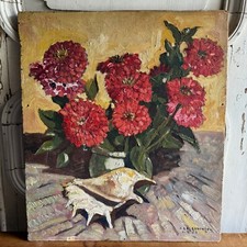 Huile sur panneau nature morte