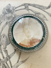 Ancien Presse papier en verre à décor de photo - décoration vintage  