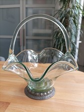 Coupe en verre soufflé moulé - Corbeille à Fruits - Vintage - Etain ERVE - tbe