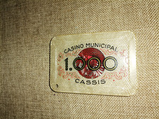 Jeton Casino de Cassis plaque VINTAGE 1000 francs pour roulette ou poker