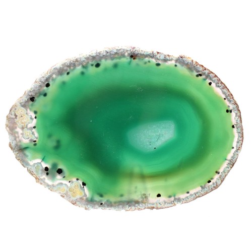 Tranche agate verte - verte, polie