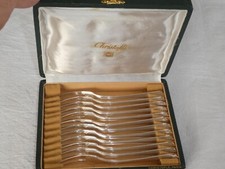 Christofle BOREAL 12 fourchettes à escargots/crustacés en métal argenté