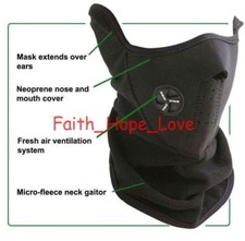 Brand New Black Neoprene Snowboard Biker Face Cover Facemask Protection