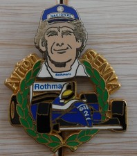 PIN'S F1 FORMULA ONE AYRTON SENNA WORLD CHAMPION WILLIAMS ROTHMANS 2D NUMEROTE