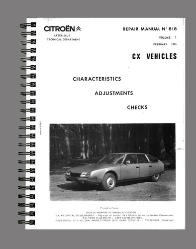Citroën 1975 mki manuel - cx,