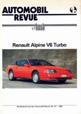 Reprint Essai / Test Alpine V6 Turbo 1985 Suisse en allemand deutsch