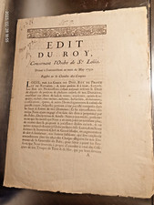 Rare EDIT DU ROY concernant