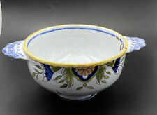 HB QUIMPER Bol en Faience XIX ème décor BBRETONNE & son Épée HERMINE & FLEURS