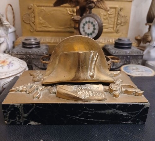 Encrier bronze marbre - bronze,