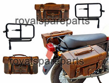Adapté Pour Royal Enfield Interceptor 650 Panier Rails & Cuir Sacs Marron Fauve