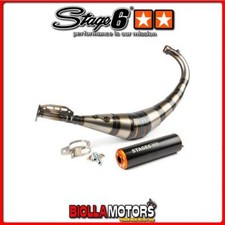 S6-9118903/BO POT D'ECHAPPEMENT Stage6 Streetrace CNC arancio / nero Derbi / Min