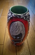 Ancien Vase Italie SAN MARINO Fat Lava Émaillé GIULIANELLI Années 50/60 Vintage