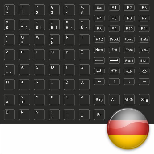 Autocollants clavier - de,