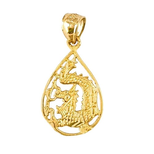 Pendentif dragon jaune - en,