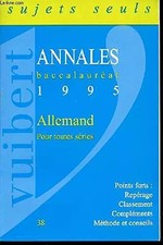 Annales baccalauréat, 1996 : Allemand - Corrigés, Collectif