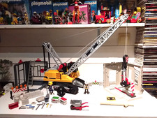 PLAYMOBIL 70442 / RARE DRAGLINE ENGINS CHANTIER TRAVAUX PUBLICS PERSONNAGES