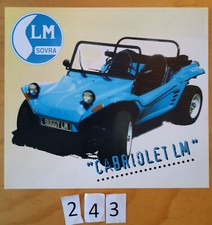 SOVRA CABRIOLET LM BUGGY Prospectus F 2 pages 06/1997 kitcar VW
