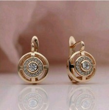 Boucles d'oreilles de mariage vintage art déco diamant simulé 1,50 ct finitio...