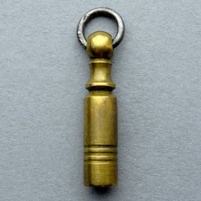 Bowling Pin, Antique Pendant. Brass Medal.